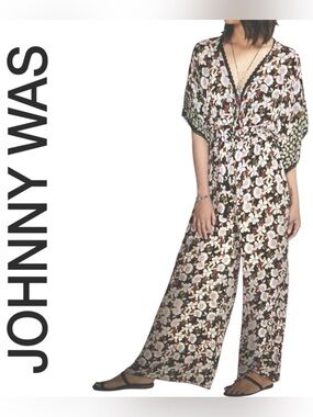Jade for Johnny Was Karisma floral wide leg jumpsuit Size XL L35220–3